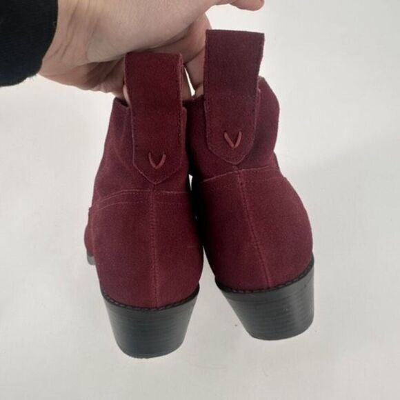 Vionic Vera Women's Suede Leather Stacked Heel Side Zip Ankle‎ Boots Red Size 8 - Picture 6 of 8